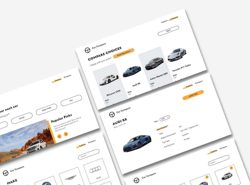 Car Compare mockup